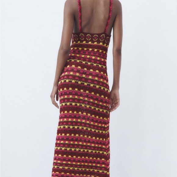 ZARA*RARE*BLOGGER FAVE Knit V Neck Dress Size S - Picture 2 of 16